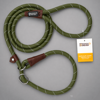 Slip Lead Dog Leash | 6 Feet Dog Rope Leash - Durable/Olive