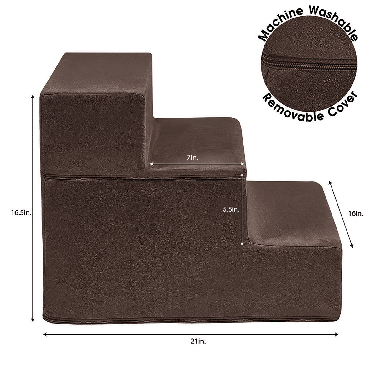 3-Step Pet Stairs | Dog Stairs - Milo/Cocoa