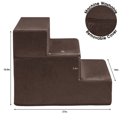 3-Step Pet Stairs | Dog Stairs - Milo/Cocoa